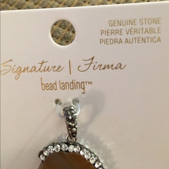 New Large Brown Genuine Stone Pendant Nickel Free - Picture 2 of 9